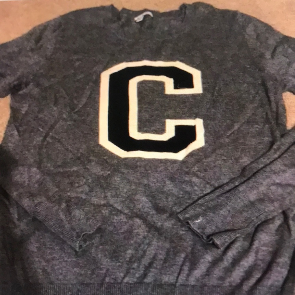 Nordstrom halogen sweater grey navy white